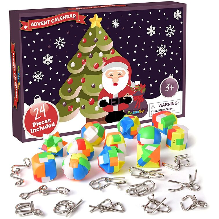 Advent Calendar 2021 Christmas Countdown Calendar Decoration 24pcs Metal  Wire Puzzle Toys Gift Box Set Brain Teaser Toy for Xmas Holiday Décor Party
