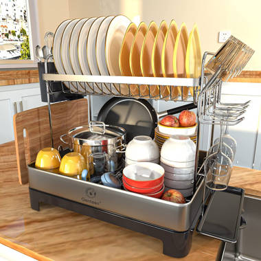 Rectangular Stainless Steel Hanging Dish Rack, Shelves: 1, Size/Dimensions:  20x12 inch (LxW)