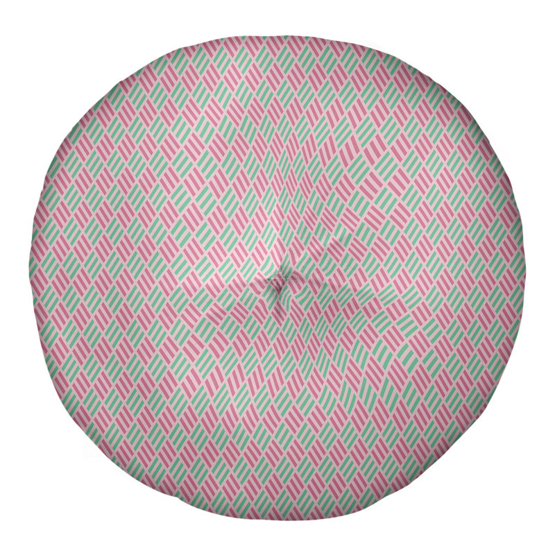 Coussin de sol Katelyn Elizabeth, 26 po x 26 po, Rose / sarcelle