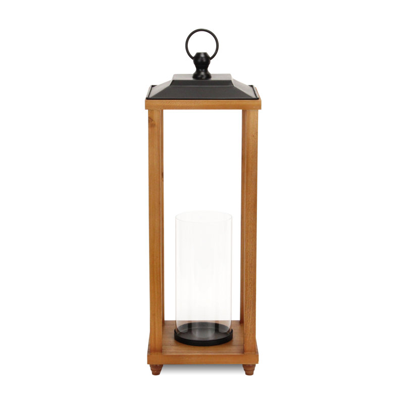 Lanterne latérale en bois et métal Vivora - grande, H 24 po x l 8 po x P 8 po