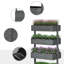 Jardinière verticale gain de place en bois de sapin gris neutre avec quatre bacs à niveaux pour usage extérieur, 80 x 45 x 142 cm