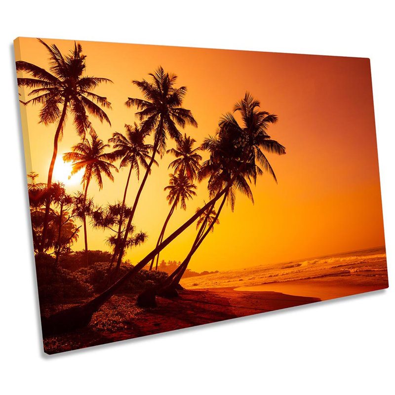 Paradise Beach Sunset - Wrapped Canvas Print, 81.3cm H x 121.9cm W 