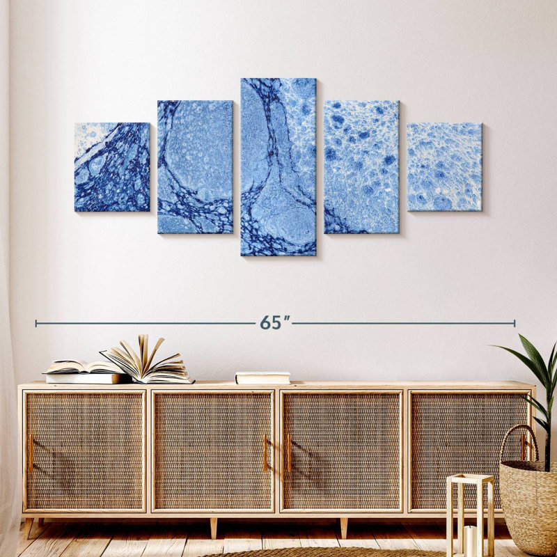 Marbled Blue Glazer, H 24 po x l 55 po