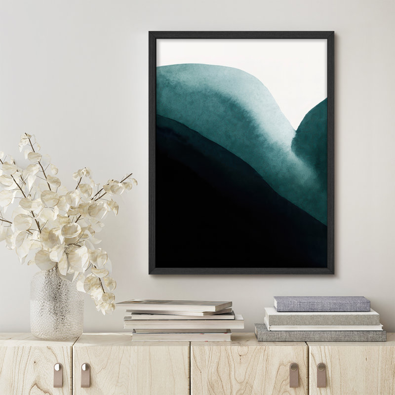 Reproduction d'art encadrée abstraite pour décoration intérieure moderne, H 10 po x l 8 po, Noir