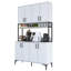 Armoire polyvalente moderne, blanche, 47,2 x 78,1 x 15,7 pouces | Panneau de particules 100% mélamine de qualité E1, nombreuses tablettes, fixation murale, rangement supplémentaire | Conception élégante pour la maison ou le bureau-1052957531