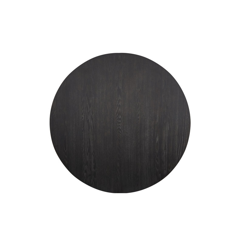 Delfina Oak Round Dining Table, Black