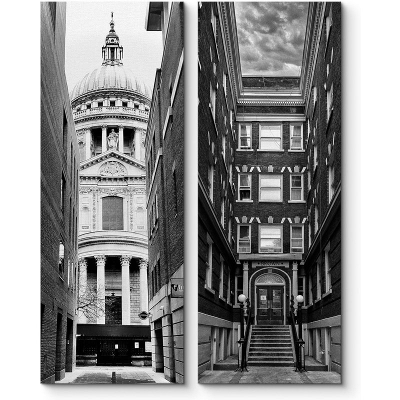 2 pièces de l'architecture de la ville en noir et blanc