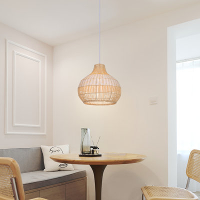 Calpella -Natural and White Rattan Light Pendant