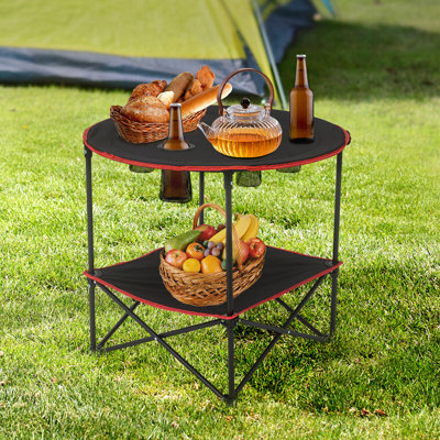 Breyana Round Metal Folding Outdoor Camping Table , 72.8cm cm W 72.8cm cm D
