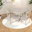 Ensemble de table de salle à manger moderne en bois massif pour cuisine, blanc antique, ensemble 5 pièces
