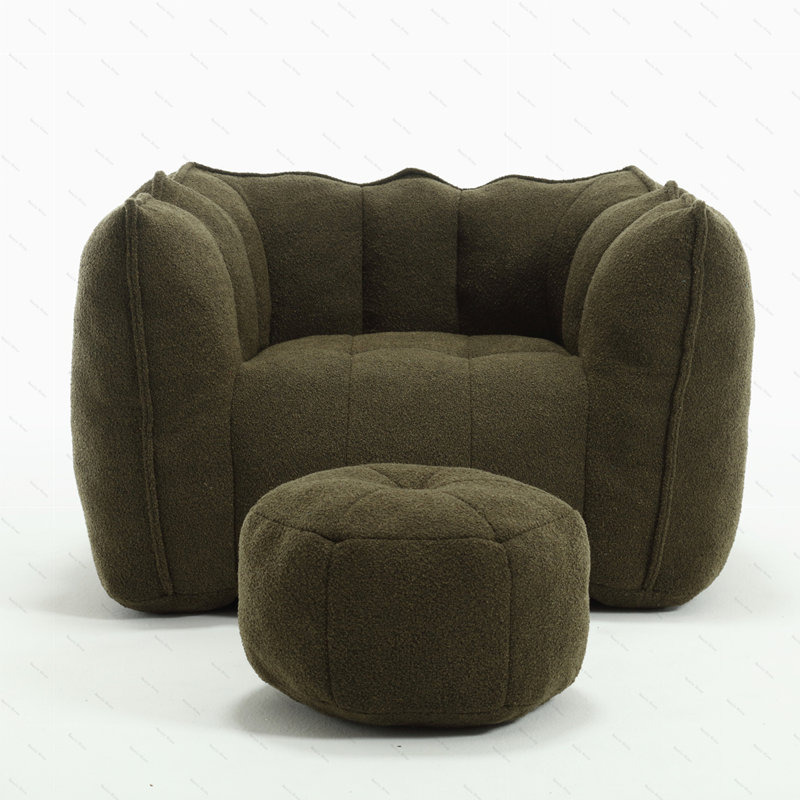 Sofas Upholstered Sofa, Olive Green Chenille, 23.23" H x 38.58" W x 31.5" D