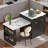 Fluted Kitchen Island With Extendable Dining Table, Power Outlet,  Double-side Storage, 2 Drawers And 2 Side Open Shelves-2145709444