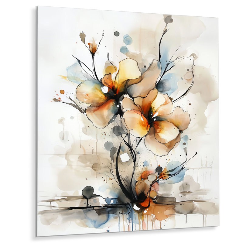 «Liquide Form II», décoration murale abstraite en métal, impression métallique abstraite à l'encre liquide