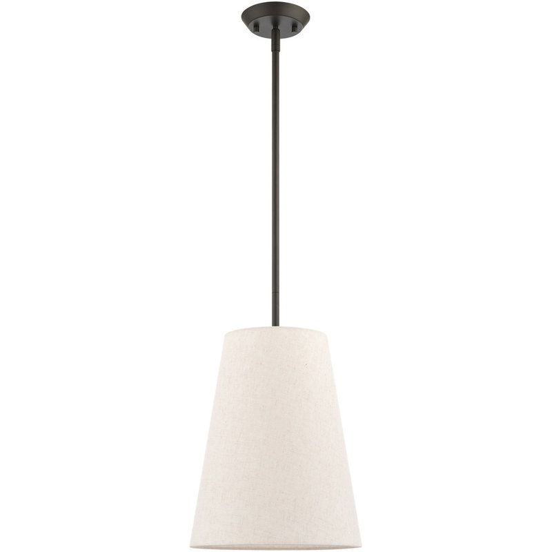 Luminaire suspendu conique à 1 lumière Mahe, H 19,25 po x l 11 po x P 11 po, Bronze