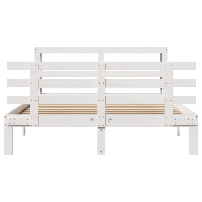 Bed Frame With Headboard Without Mattress, 166 x 224.5cm, White