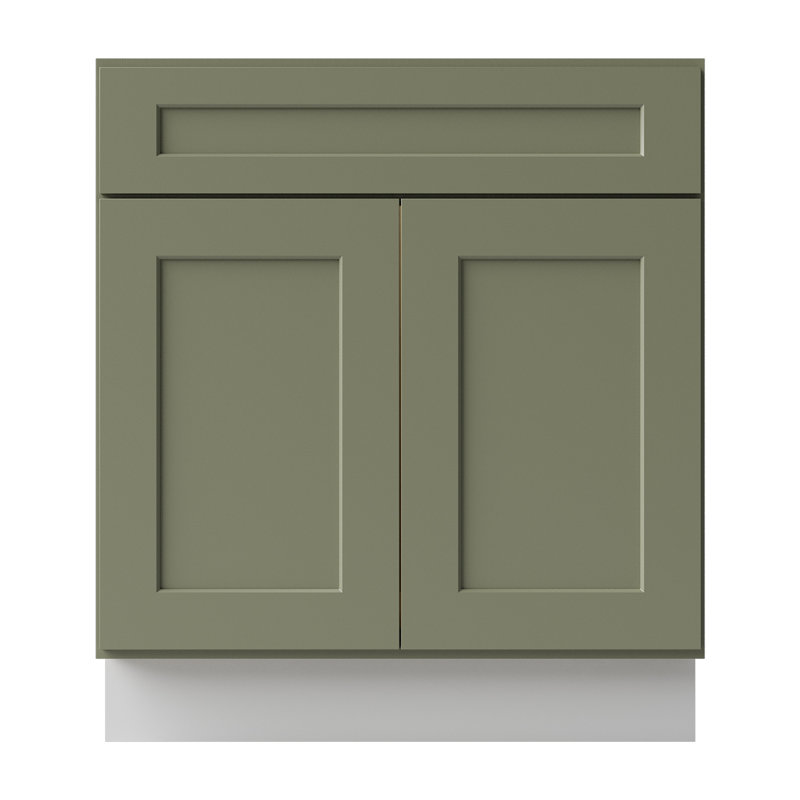Armoire de cuisine à évier RTA l 30 po x H 34,5 po x P 24 po Sinber | Bois de bouleau vert massif | À fermeture en douceur | Style shaker