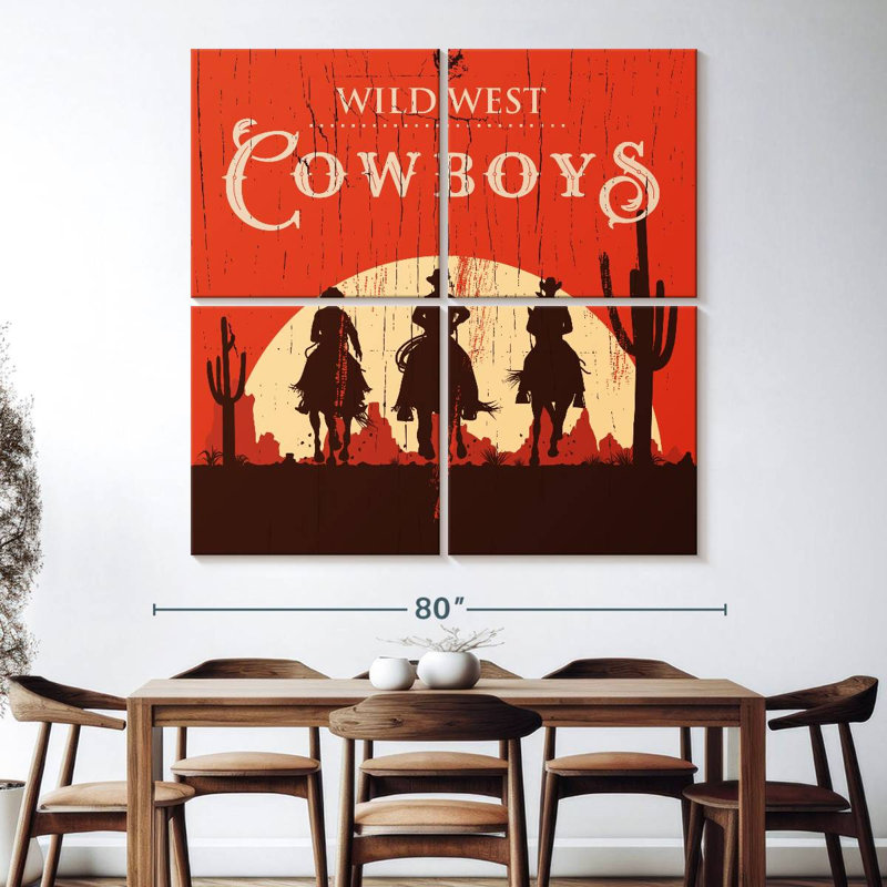 Wild West Cowboys, H 74 po x l 74 po