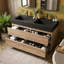 Wall Mounted Double Vanity Bathroom Vanity With Solid Surface Top-69351662