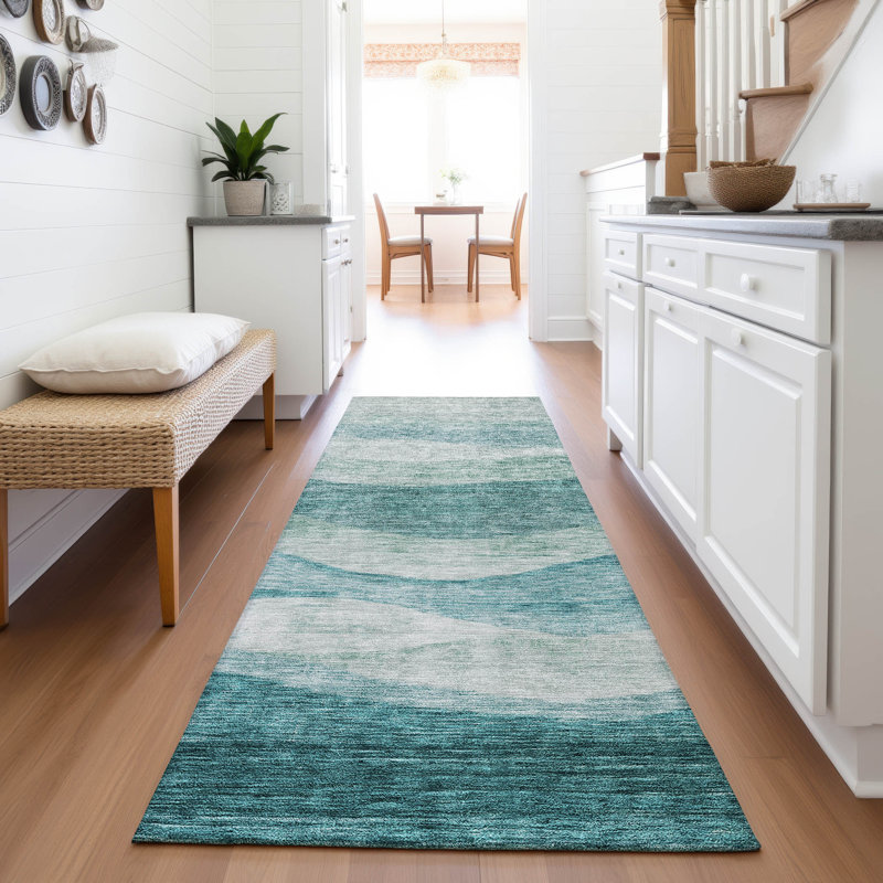 Premium Machine Washable Krause AMF1141 Swirls Rug, Tapis de couloir 2 pi 3 po x 7 pi 6 po