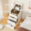 Meuble-lavabo de chambre à coucher avec coussin moelleux et 3 tiroirs - Organisateur de bijoux blanc
