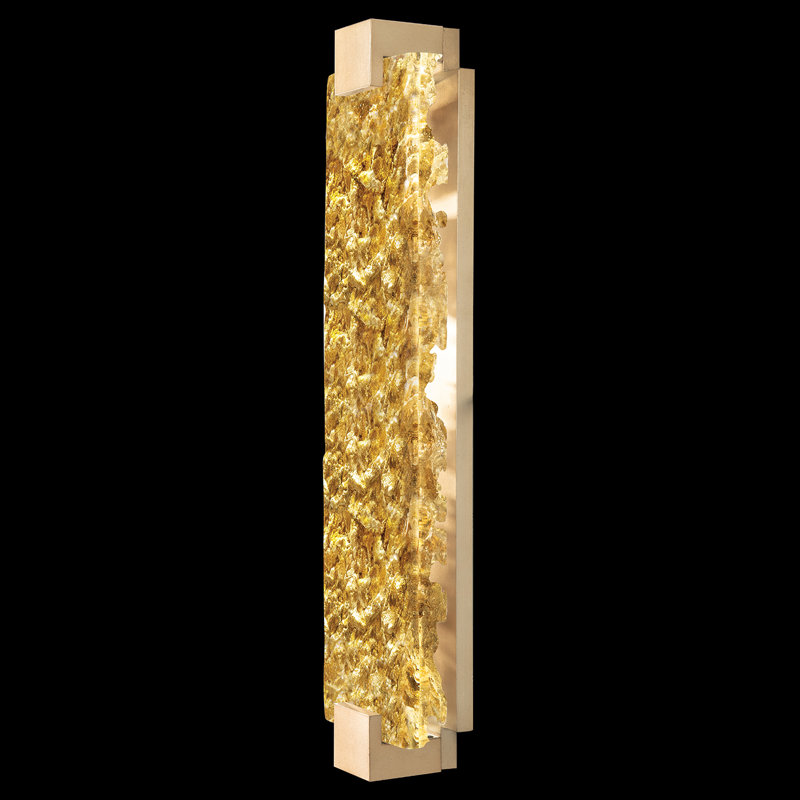 Terra LED Flush Mounted Sconce, Gold, Gold, 27.75" H x 6.25" W x 3.5" D