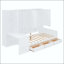 Lit de jour simple en bois avec bureau, armoires, tablettes et 3 tiroirs-5441085