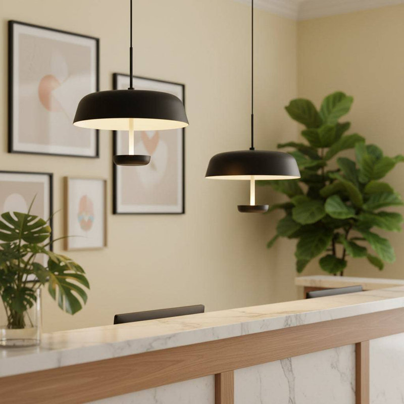 6 Watt Modern Round Black Metal Pendant Light