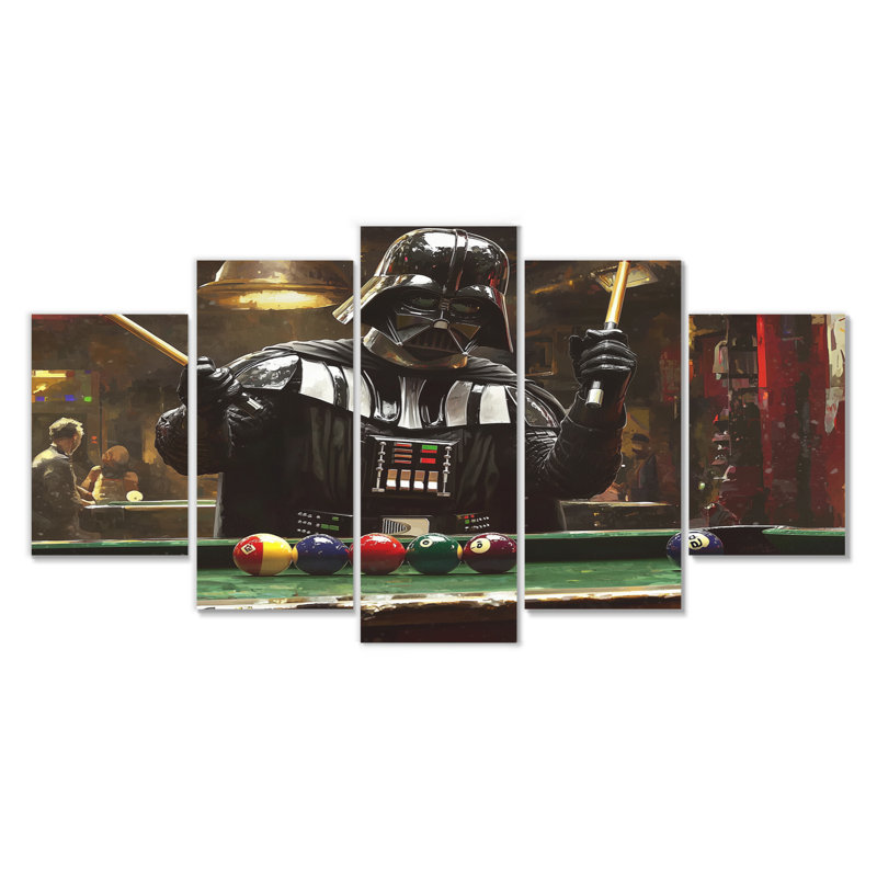 «Dark Vador jouer au billard IV», ensemble de reproductions d'art mural