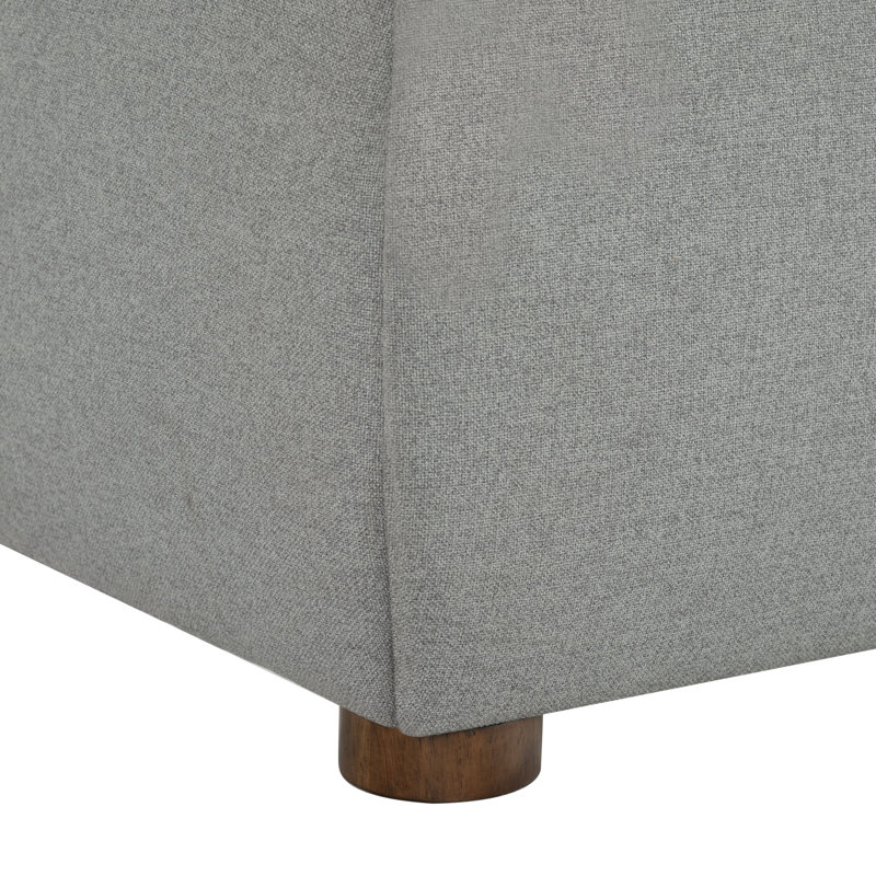 Callahan Upholstered Bed, King, Light Gray Linen
