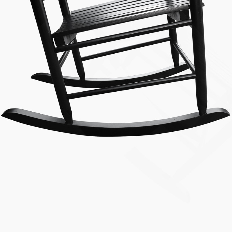 Chaise berçante en bois, Noir
