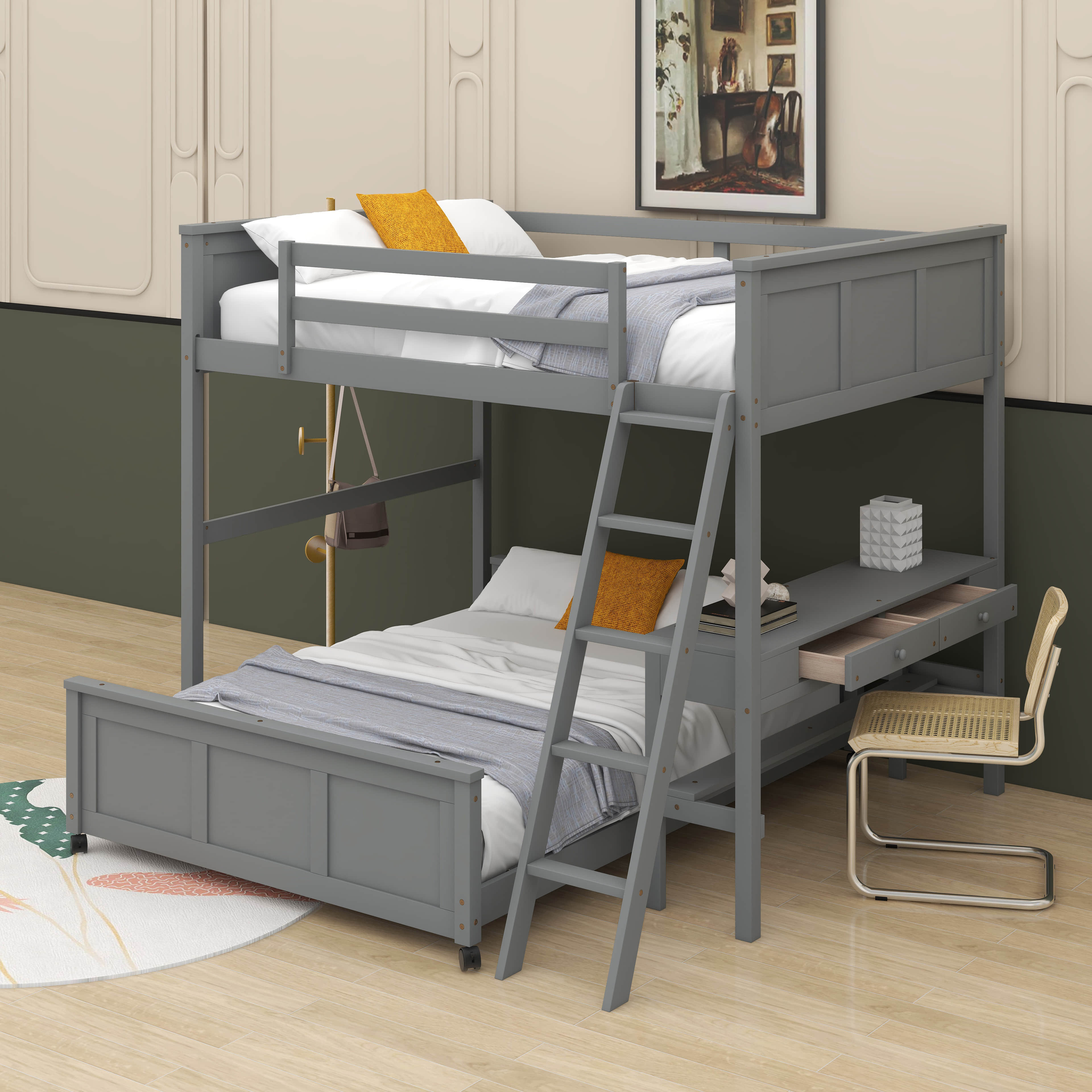 Latitude Run® Twin Over Full Bunk Bed With Desk - Wayfair Canada