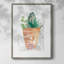 Boho Cactus, reproduction encadrée - bois massif 50024-687709371