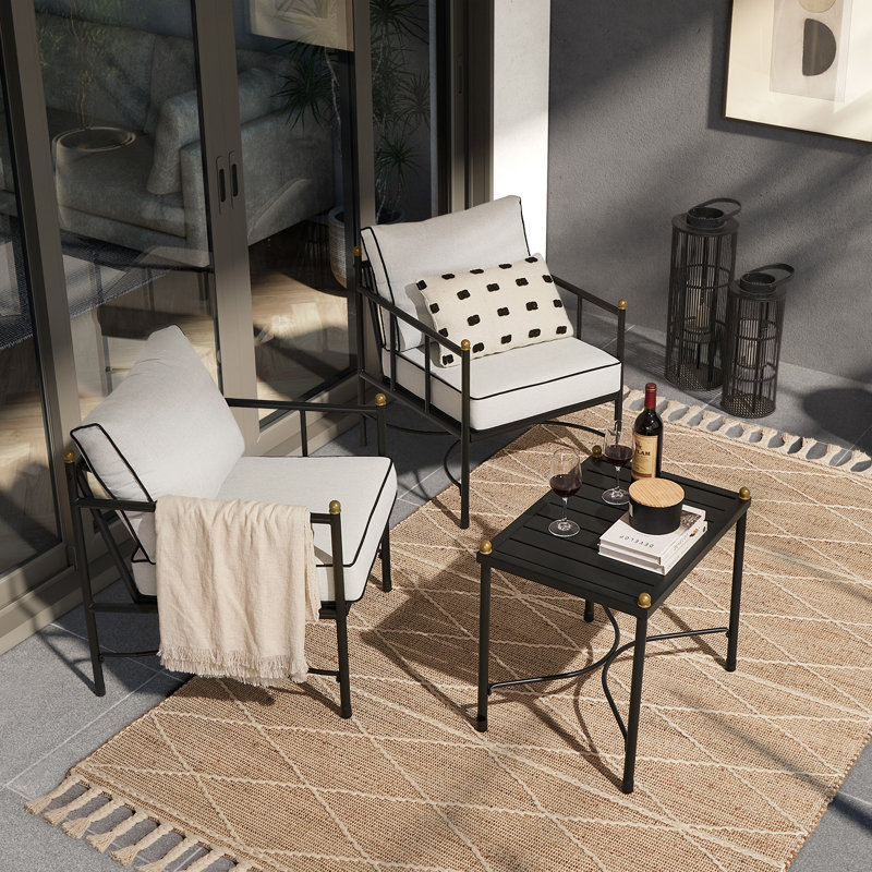 Pertti - Person Patio Conversation Set with Cushions