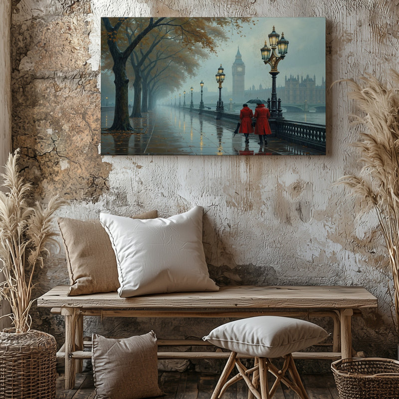 Reproduction d'art sur toile London Rainy Day, 18 x 24 in
