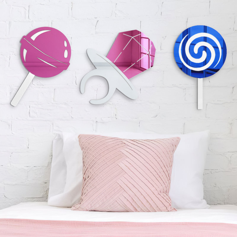 Décoration murale bonbon Swirly Pop, H 16 po x l 5 po x P 1 po, Bleu
