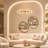 Corbel 6-Light  Dimmable Modern Chandelier with Ceramic Flower Art Linear, for Dining Room