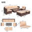 Ensemble de conversation modulaire en rotin 10 pièces avec coussins-266886637