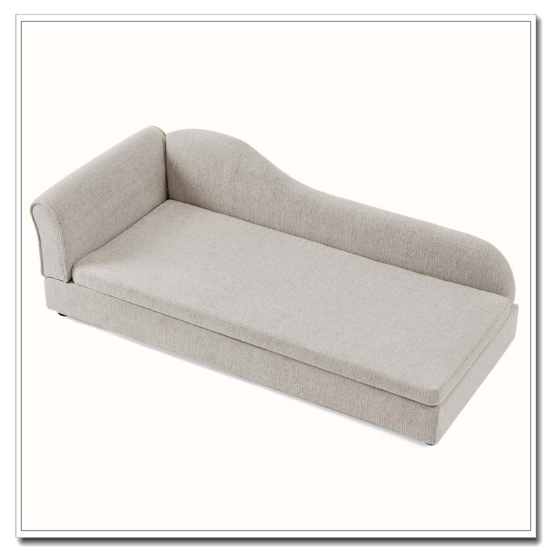 Canapé surdimensionné pour chien pour chien, dossier ondulé moderne, accoudoir simple, tissu en lin respirant de qualité supérieure