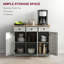 Buffet, armoire de rangement de cuisine, armoire gris clair patiné-1566379282