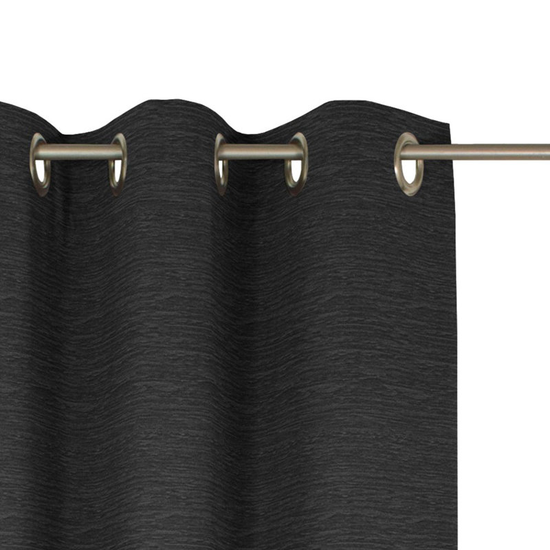 Gracierose Synthetic Eyelet Single Curtain Panel, opaque, 245cm Width x 270cm Drop, Black