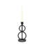 Bougeoir en aluminium double cercle noir Arman