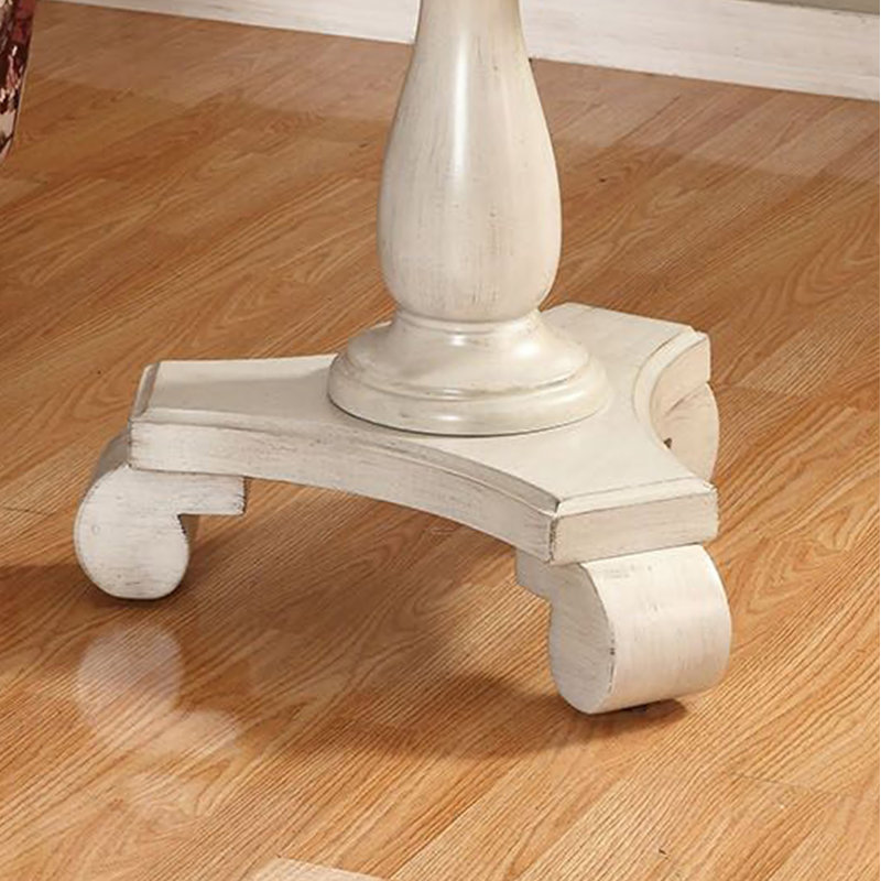 Table d'appoint ronde à piédestal en bois, White