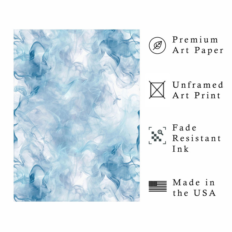 «Abstract Blue Myst», reproduction d'art moderne sans cadre, H 30 po x l 20 po