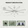 96" Ceiling Fan with LED Light and Remote Control Black
