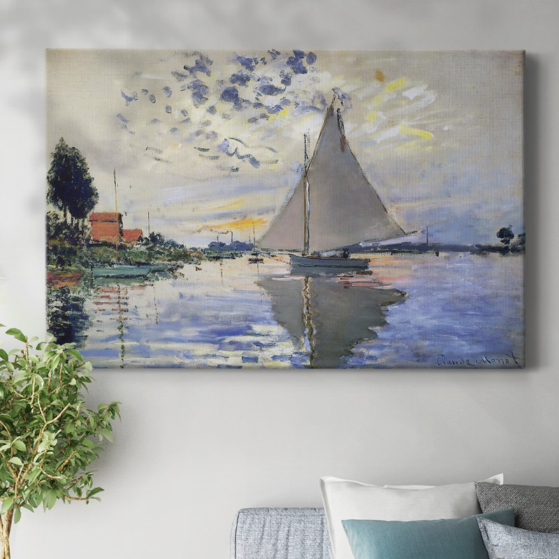 Voilier au Petit-Gallery, toile tendue, H 32 po x l 48 po