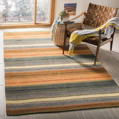 Chiginagak Hand Woven Cotton Striped Rug