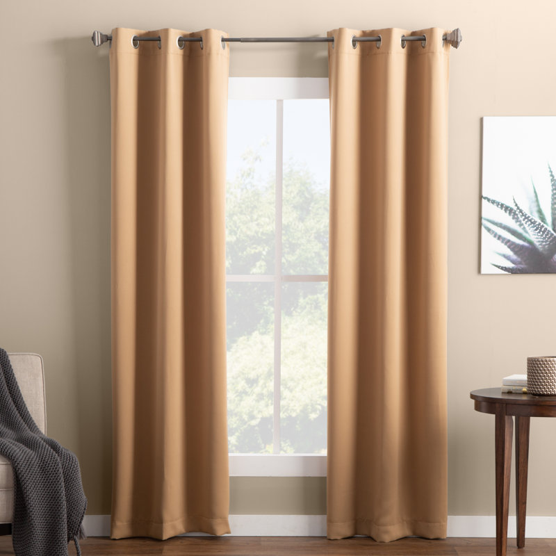 Blackout Grommet Curtain Panel - Basics by Wayfair™, Taupe, 40" W x 95" L