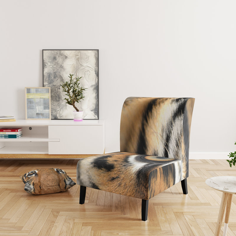 Bengal Tiger Eyes - Modern Upholstered Slipper Chair
