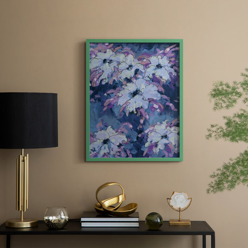 «Hidden Blooms I», reproduction encadrée - bois massif, H 11 po x l 9 po, Vert