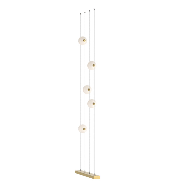 Lampe sur pied à DEL 240 po Abacus, Blanc, Laiton moderne
